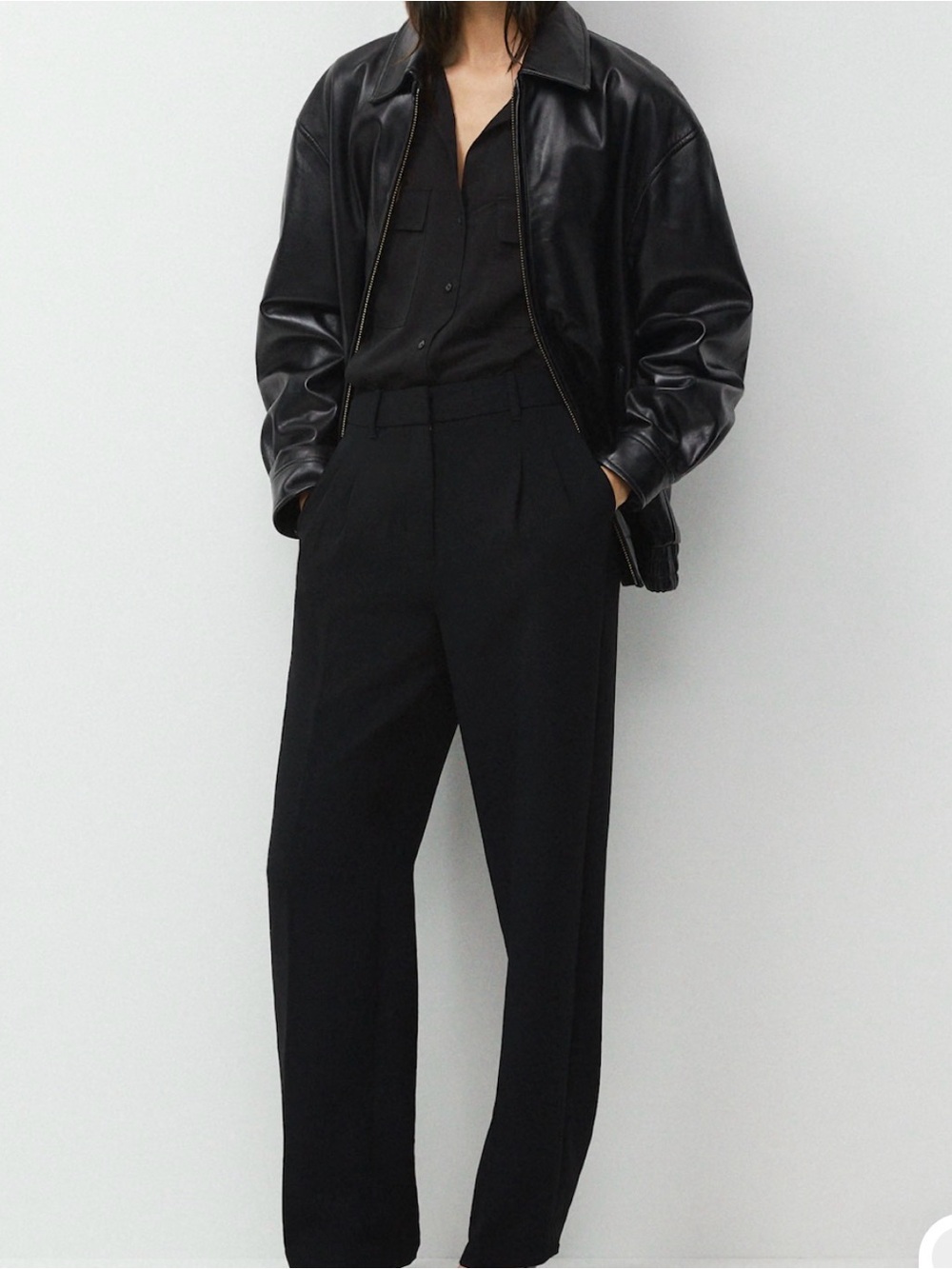 Aritzia Black Effortless Trousers TALL